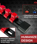 Heavy Duty ABS Socket Organizer Rack With Nine Piece Set for socket storage shown with clips and mounts in black and red.