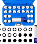 All In One 23 Piece Wheel Lock Nut Key Kit For VW And Audi Vehicles with blue storage case and socket details