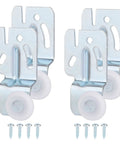 4 Pack Sliding Closet Door Hardware Roller Kit for Wardrobe and Cabinet Doors, Top-Hung Bypass Track System, Includes Iron Rollers and Screws