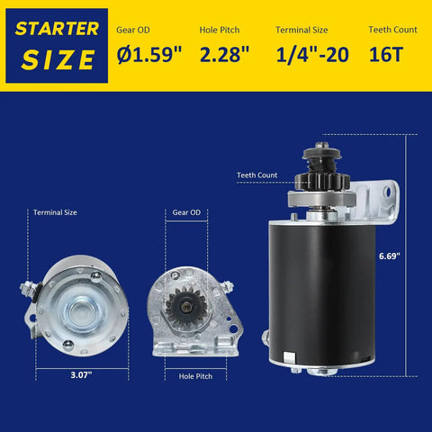 Steel Gear Starter Replacement For Briggs And Stratton 7HP To 22HP Engines, 1972 To 2006, Heavy Duty 16 Teeth Gear with measurements