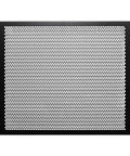 Front view of 8U Perforated Flanged Blank Panel For 19 Inch Server Racks And Cabinets, steel with black powder coat, EIA ECA compliant hardware included