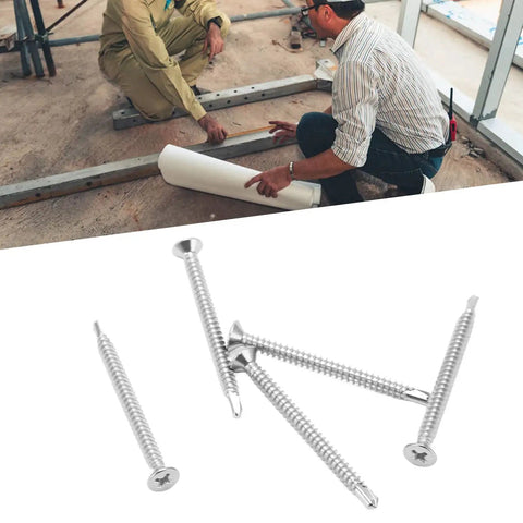 Non Slip Countersunk Screw Set 304 Stainless Steel Drill Screws for wood, metal, plastic, fine thread, 50mm length, M4