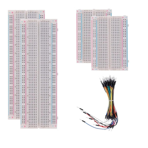 Ultimate Dope Breadboard And PCB Prototyping Kit with 2 large 830-hole, 2 medium 400-hole boards, and 65 jumper wires