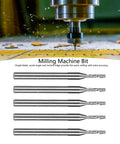 Five Piece Metal Milling Cutter Set With Single Blade End Mill Spiral CNC Router Bit Tungsten Carbide Engraving Tool 3.175mm Shank