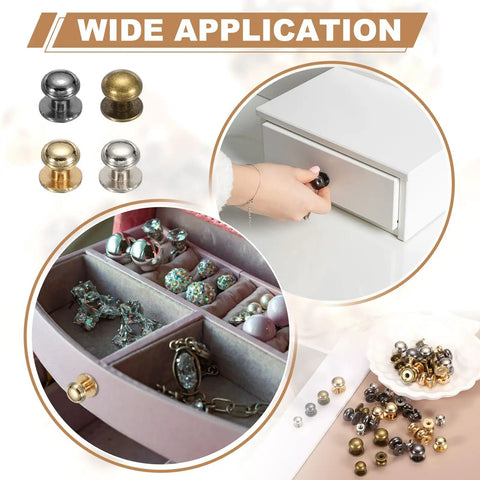 Set Of 26 Mini Drawer Pulls With Screws For Jewelry Boxes Dresser Closet Gray Round Metal Cabinet Knobs 12x13mm
