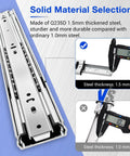 Heavy Duty Full Extension Drawer Slides 14 Inch 150 Lb Capacity Side Mount Cabinet Runners Built Different Steel Track with durability comparison.