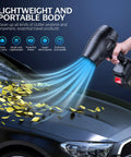 Beast Of A Cordless Leaf Blower With 980000 RPM Turbine Motor, 21V Dual 4.0Ah Batteries And Fast Charger cleaning car surface