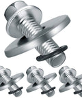 Five 3/4-inch steel go-kart clutch bolts with flange heads and lock washers
