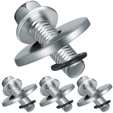 Five 3/4-inch steel go-kart clutch bolts with flange heads and lock washers