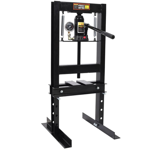 6 Ton Hydraulic Shop Press H Frame With Gauge For Precision Bearing Pressing, Heavy Duty Bending And Straightening, Black