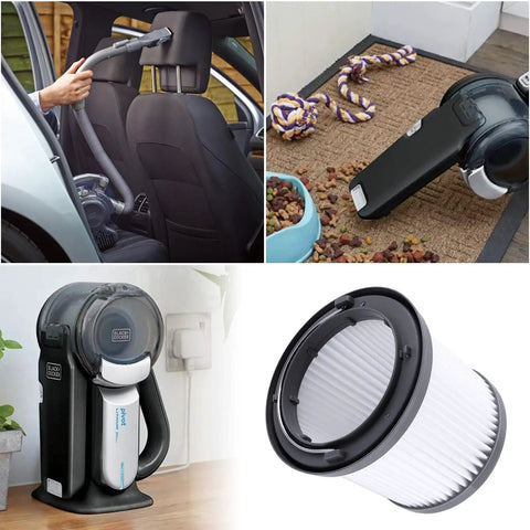 PVF110 Replacement Vacuum Filter for Pivot Handheld Vacuums 20V Max in use and on display, showing compatibility and design