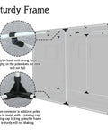 Heavy Duty 8x4 Grow Tent For Indoor Gardens, 96x48x78 Inch Hydroponic Indoor Grow Tent With Window, sturdy steel frame details