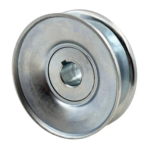 Single Groove V Belt Pulley Two Point Five Inch OD One Half Inch Bore Motor Pulley Built Tough Carbon Steel Zinc Plated For A Three L Four L V Belts 1020 Steel Construction Standard Keyseat One Eighth By One Sixteenth Includes Two Screws And Wrench