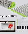 One Piece Sink Rack Protector For Kohler And Whitehaven Sinks, Ultra Handy Grid Shield To Stop Scratches, Includes Bonus 21 Inch Drying Rack
