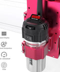 Badass Professional Grade Benchtop Cnc Router Machine With 710W Spindle Nema 24 Closed Loop Motors Linear Rails And Precision Ball Screws close-up of LED speed display and 710W spindle motor.