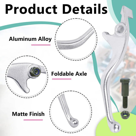Product details of aluminum Tuttio Soleil01 e-bike brake lever with folding axle for smooth stopping and easy maintenance.