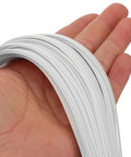 DIY Friendly Plastic Rattan Chair Weaving Kit For Vintage Seat Repair And Furniture Restoration, White PE Flat Rattan Strips For Easy Caning And DIY Projects, Lightweight And Portable, close-up in hand