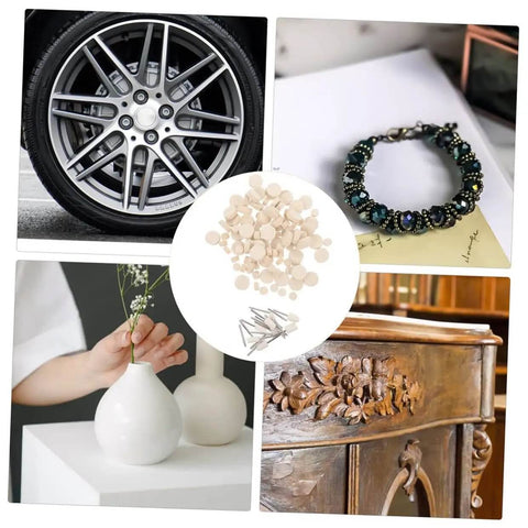 120Pcs Wool Buffing Wheels Set With Mandrel Handle for polishing metal, wood, plastics, and jewelry with rotary tools