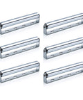 Heavy Duty Six Piece 16 Inch Galvanized Steel Rollers With Brackets for Smooth Glide Conveyors and Woodshop Projects.
