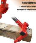 Pallet Buster Tool Head Only No Handle With Nail Remover And Locking Screw For Quick Pipe Handle Attachment Fits 1 Inch Nominal Diameter Pipe on wood board
