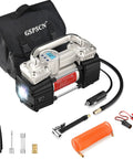 Beast Mode Heavy Duty Digital Tire Inflator 12V Portable Air Compressor Pump with LED light, accessories, and digital display.