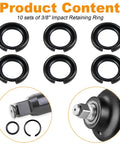 Three Eighths Inch Impact Wrench Retaining Ring Kit With O Ring And Anvil Install Tool Ten Sets Compatible With Milwaukee And Other