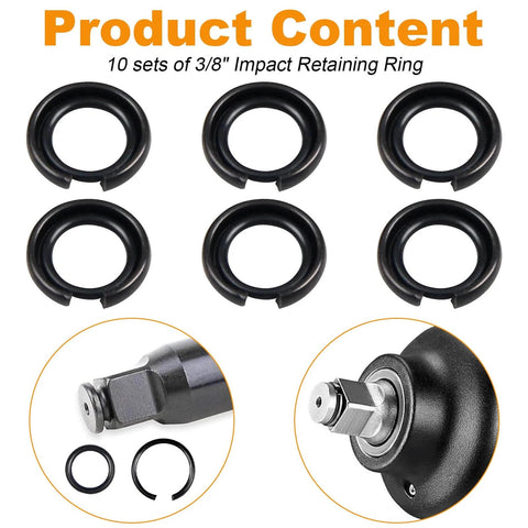 Three Eighths Inch Impact Wrench Retaining Ring Kit With O Ring And Anvil Install Tool Ten Sets Compatible With Milwaukee And Other