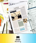 Lit LED Desk Lamp With 8W Power White Finish for Relaxing, Reading, and Tasks with Adjustable Color Temperature Modes.