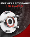 2 Pack Front Wheel Hub And Bearing Assembly Fit For 2008 Through 2013 Rogue 2014 Through 2015 Rogue Select And 2007 Through 2012 Sentra 2.5L Four Cylinder With Encoder ABS Compatible And Ready To Install showing hub bearing with high wear resistance.