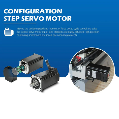 Benchtop SMT Pick And Place Machine With Four Heads And Six Vision Cameras, Ultra Fast Component Placement Up To 12,000 CPH, 350x350mm PCB Size, Vision Guided Precision For LED DIY Projects And Small Batch Production. step servo motor close-up