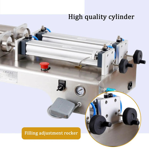 Heavy Duty Double Head Pneumatic Bottle Filler Built Tough Handles One To Forty Bottles Per Minute Stainless Steel liquid filling machine controls