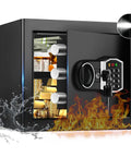 Compact Home Fireproof Safe With Programmable Keypad And Alarm Waterproof Security Box For Documents Money And Medicine
