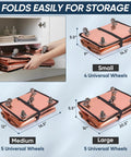 Foldable shopping carts with wheels in small, medium, large sizes for compact storage