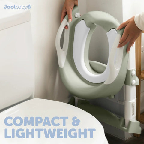 Tot Potty Training Seat With Two Step Ladder And Splash Guard Adjustable Height Bathroom Stool For Kids Hecka Easy Independent Toilet Setup In Nifty Sage