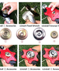Installation of Trimmer Blade Adapter Kit With 6 Steel Razors, Thrust Plate Guard Washer, Thrust Washer, Rider Plate, Lock Nut