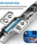 Dang Smooth Soft Close Hinges For Hidden Lazy Susan Corner Cabinets 4 Pack showing hydraulic hinge with blue buffer.