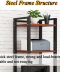 5 Layer HiFi Stand On Wheels For Heavy Duty Audio Gear With Steel Frame, Adjustable Shelves, and Vinyl Storage in Home Setting