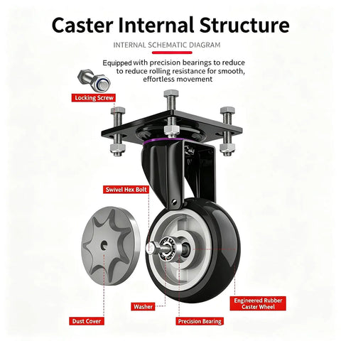 Heavy Duty Push Cart Dolly Platform Truck Hand Truck With Foldable Flatbed High Capacity Moving Cart For Boxes Sponge Anti Slip Foam Grip Handle Shock Absorbing Cold Proof Space Saving Design caster wheel diagram with precision bearing and rubber wheel