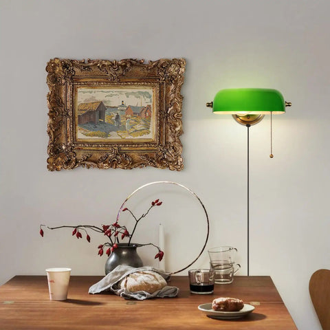 Vintage Style Wall Sconces Set Of 2 With Pull Chain Switch Brushed Brass Adjustable Lampshades UL Listed in a living room setting