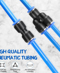 100 Ft 6mm ID 4mm OD Polyurethane Air Hose Ultra Flexible Pneumatic Tubing Blue For Air Tools And Compressors