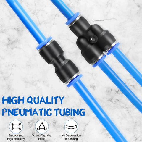100 Ft 6mm ID 4mm OD Polyurethane Air Hose Ultra Flexible Pneumatic Tubing Blue For Air Tools And Compressors