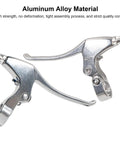 Aluminum Mountain Bike Brake Lever For MTB Universal Fit On 2.2 Cm Handlebars Silver High Strength AL6061 Alloy Durable