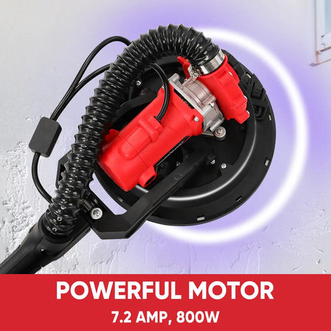 Close-up of 800W motor on Drywall Sander With Vacuum Attachment 800W Power, 900 to 1800 RPM, LED Light, 11 Pounds Lightweight.