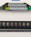 Close-up of terminal connections on VFD 220V 7.5kW 32A 10HP Inverter Drive For CNC Spindle Motor, Converts Single or Three Phase