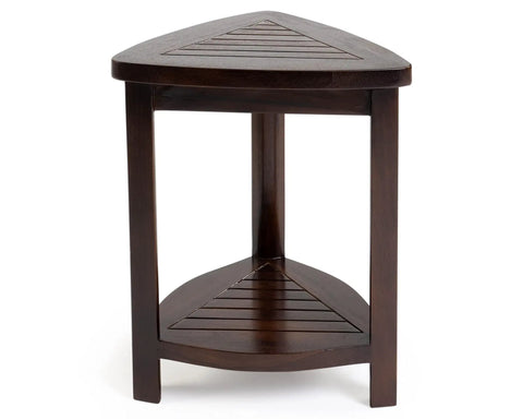 Solid Teak Wood Bath Spa Shower Stool Corner Bench Fully Assembled Built To Last With Moisture Resistant Finish For Everyday Bathroom Use