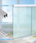 Metal Sliding Door Track Set For One Quarter Inch Thick Panels Ideal For Glass Cabinet Doors And Windows, showing top and bottom aluminum tracks installed with a glass panel.
