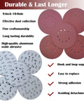 50 Piece 9 Inch Hook And Loop Sanding Discs Set For Drywall Sander 10 Hole Includes 60 80 120 150 240 Grits Aluminum Oxide Blend