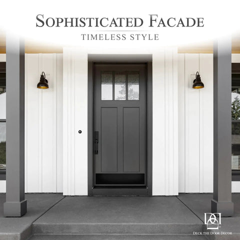 Front door with Satin Black Door Kick Plate Anodized Aluminum Shield For Entry Doors 8x34 Inches Durable Protection and style