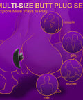 Illustration showing a multi-size butt plug from the 4 Piece Silicone Anal Plug Set For Men And Women with Flared T Bar Base.