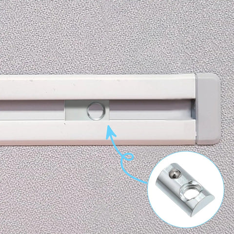 20 Pack 1/4-20 T Slot Nuts With Ball Spring Roll In Steel shown in 10 series aluminum extrusion profile.